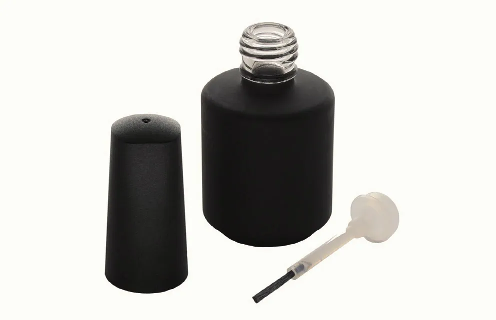 black glass nail polish bottles with lid wholesale