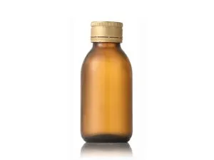 Amber Glass Bottle of Cough Medicine