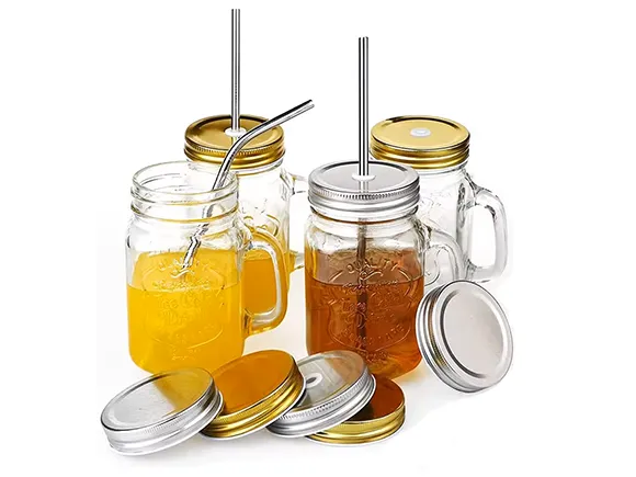 Ball Mason weckpotten, 6 stuks, 490 ml, deksel met rubberen ring, lucht- en waterdicht