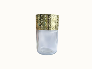 glass food cannabis jar with gold lid wholesale
