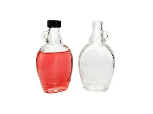 glass-round syrup bottle with handle