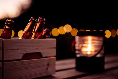 glass beer bottles