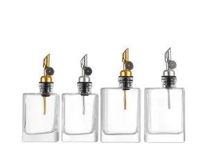Bottiglie quadrate, tappo a vite, vetro soda-lime