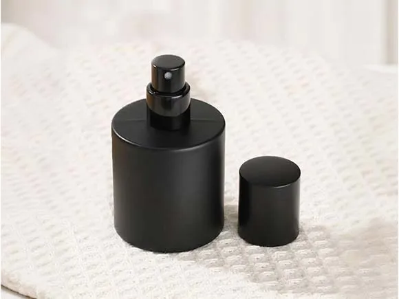 30ml 50ml Matte Black Cylinder Custom Glass Perfume Bottles Wholesale