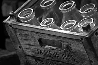glass milk bottles