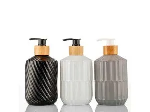 450ml Luxury Round Hand Sanitizer Soap Glass Bottles with Pump For Bathroom Wholesale