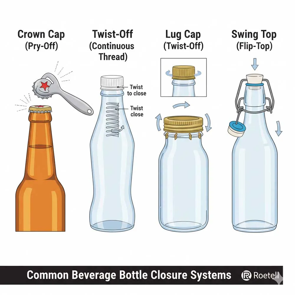 Common Closures for Beverage Bottles