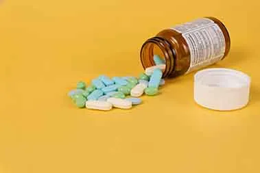 glass pill bottle