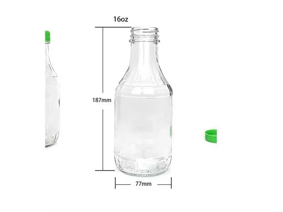 16oz(500ml) Empty Glass Hot Sauce Bottles In Bulk With Lids size