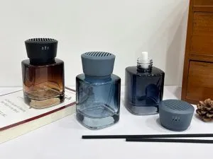 100ml Car Square-Round Glass Reed Diffuser Bottle Refillable Aromatherapy