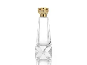 FLACON DE PARFUM eau de Cologne cristal bouchon en argent massif Made
