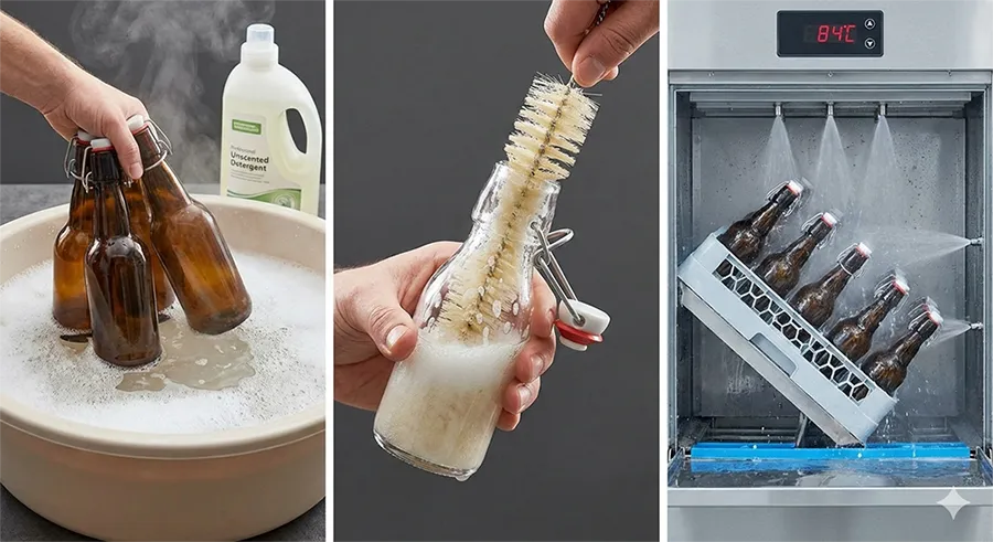 how to clean swing top bottles
