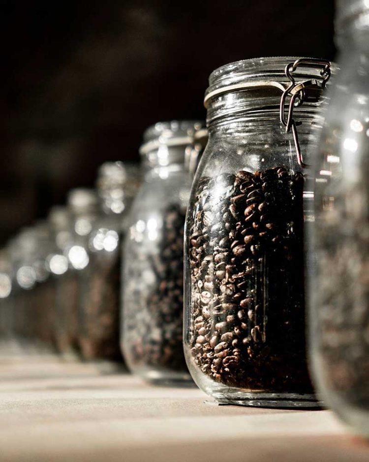 glass food storage jars for coffee