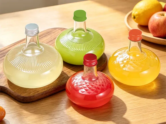 250ml、350ml、500mlのユニークなスクリューキャップ付きガラス製酒瓶