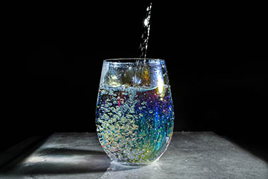 glass sparkling water bottle