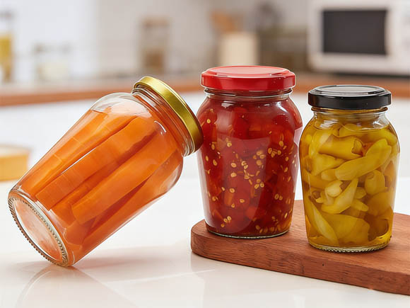 Glass Pickle Jars with Metal Lids
