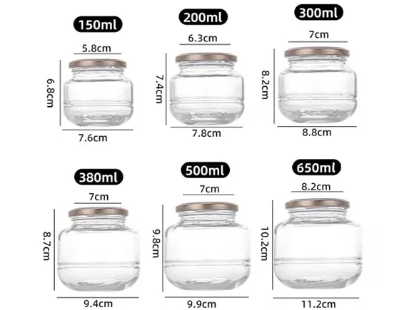 Vorratsgläser aus Glas (3–16 oz) mit Metalldeckel – Großhandel | Zuverlässiger Hersteller von Glasflaschen, -gläsern und -behältern