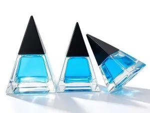 30ml 50ml 100ml Pyramid Unique Glass Perfume Bottles Wholesale with Lids