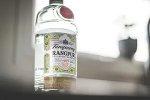 clear liquor bottles