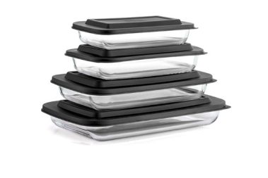 4pcs Borosilicate Glass Baking Dishes Bakeware Sets With Lids