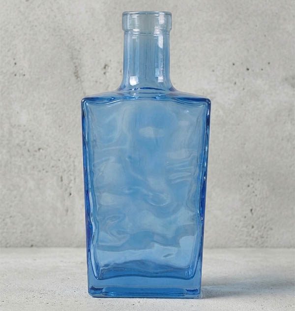 Custom blue whiskey bottle manufacturer